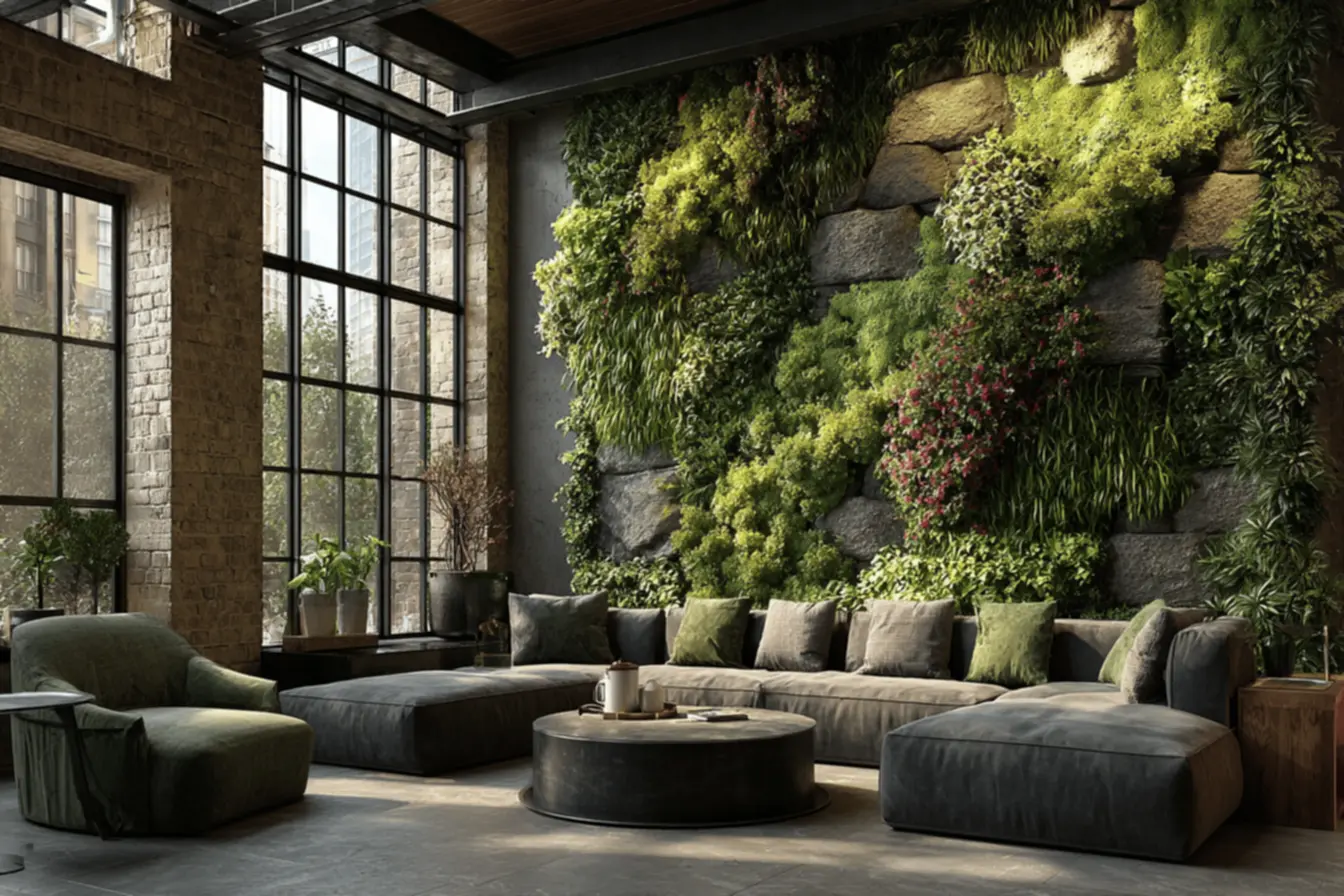 Otimização de espaço com paredes verdes e plantas pendentes em ambientes urbanos