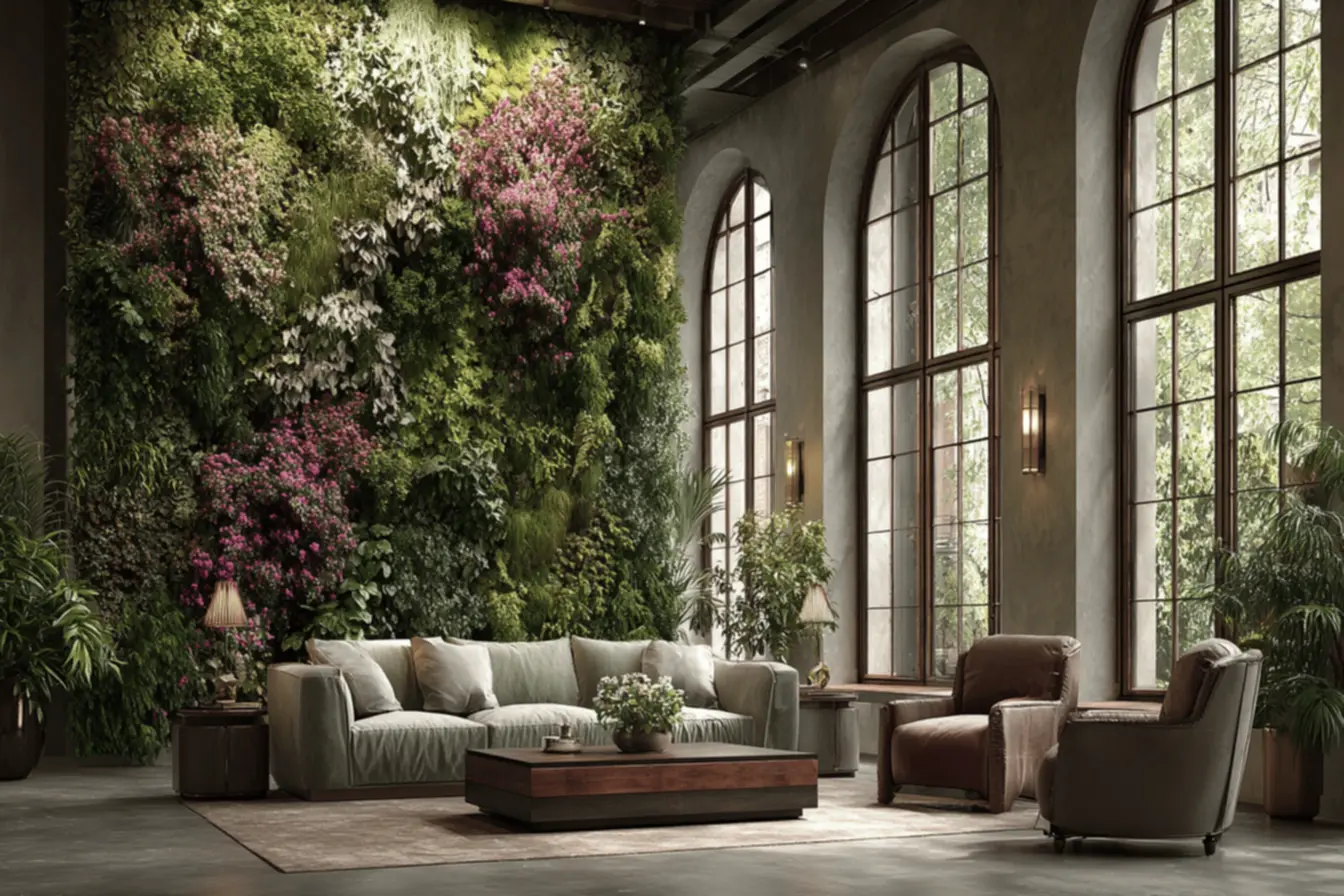 Irrigação e manutenção de um jardim vertical vibrante e saudável em casa