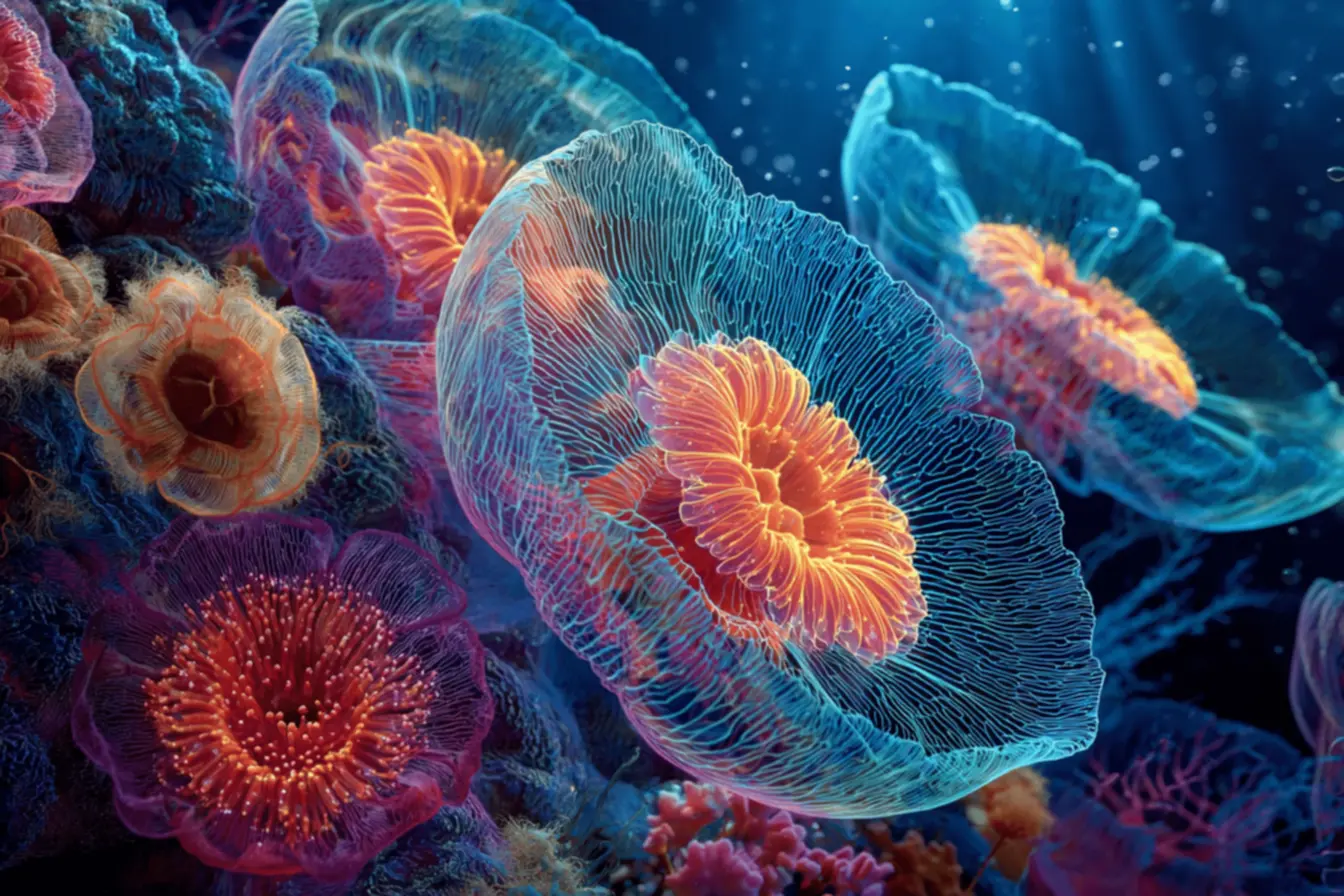 Bioluminescência no mar profundo: um espetáculo de luzes, uma das fascinantes curiosidades sobre o mar profundo.