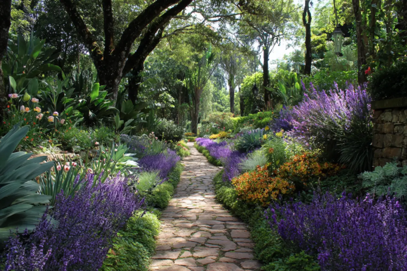 Regando plantas resistentes ao sol forte