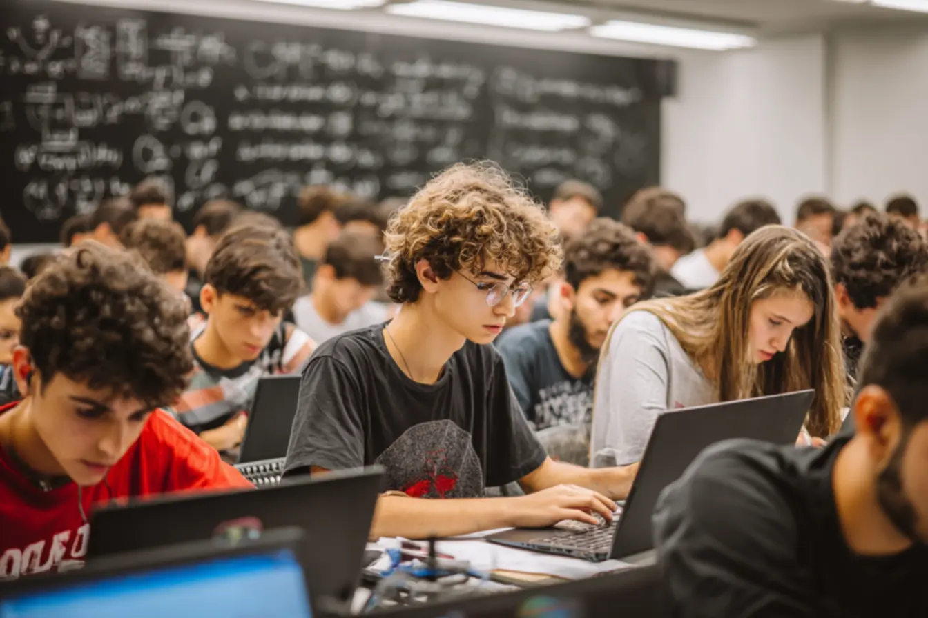 Estudante comemorando a aprovação no Vestibular FATEC 2026