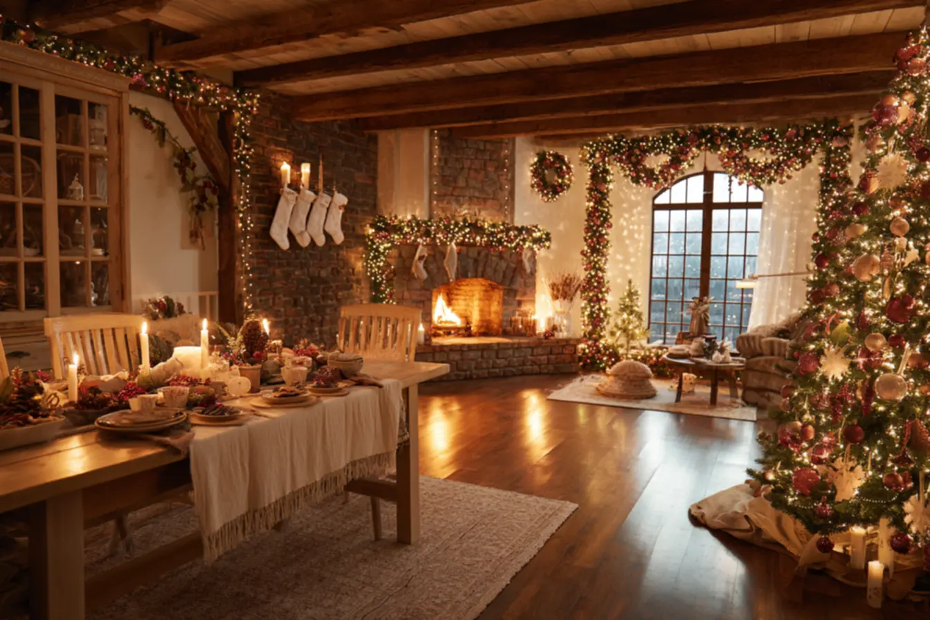 Árvore de Natal feita com livros