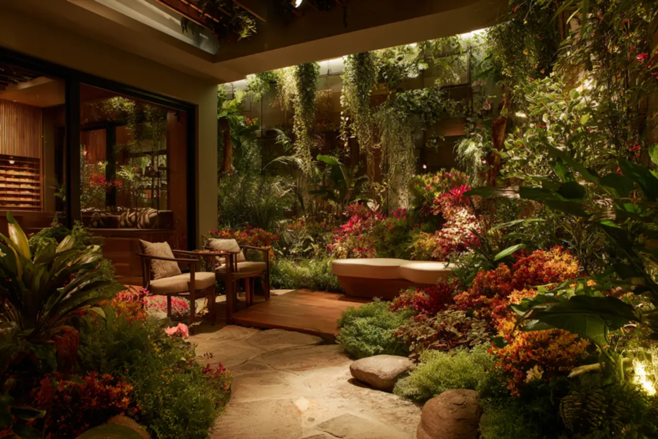 Mobiliário confortável para jardins pequenos e aconchegantes