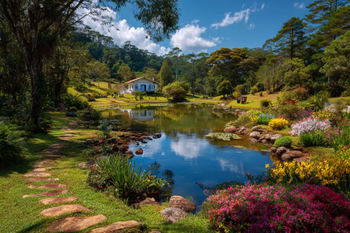 Chácara sustentável com energia solar, exemplificando o futuro da vida no campo