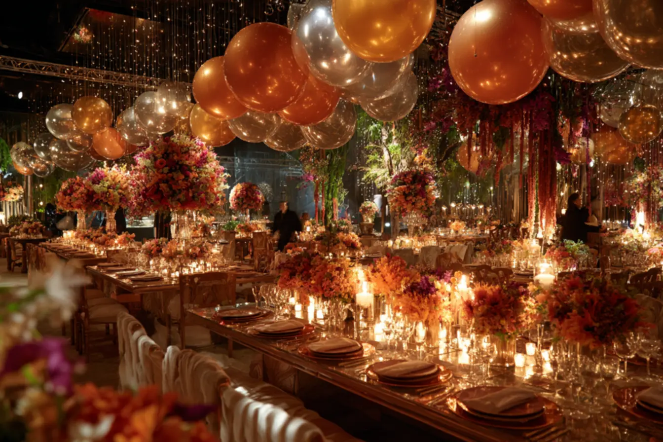 Decoração sofisticada de mesa para o Reveillon