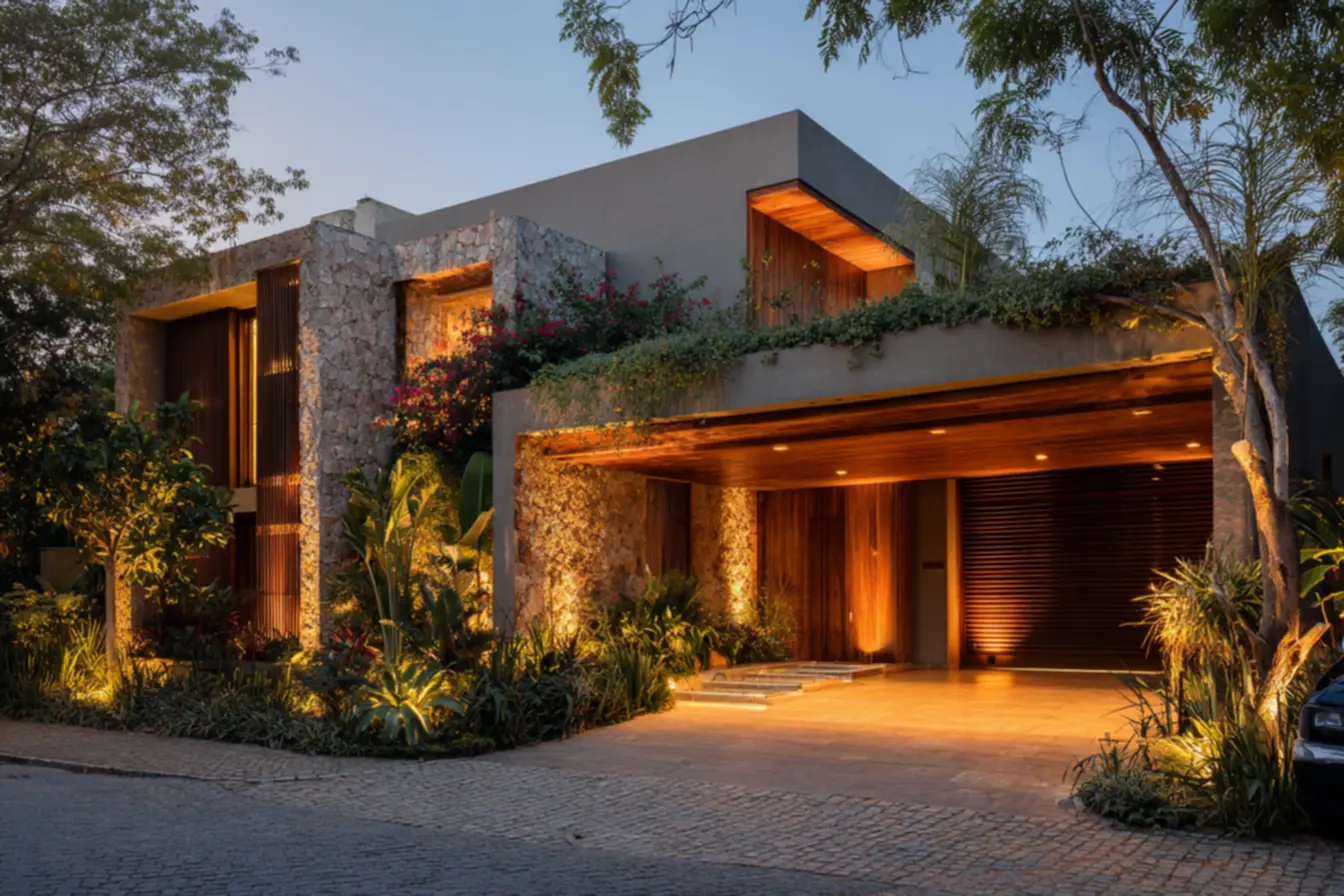 Materiais rústicos para fachadas de chácaras charmosas