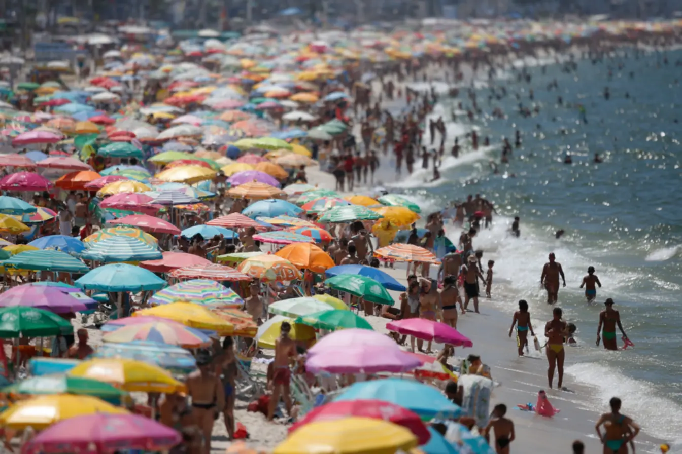 Termômetro digital exibindo altas temperaturas durante a onda de calor