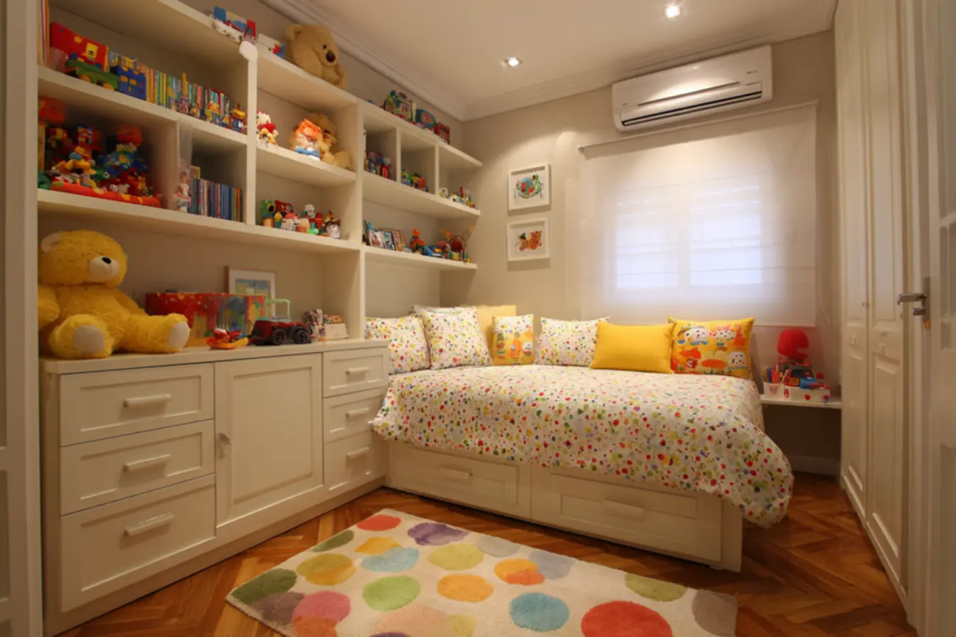 Iluminação estratégica para facilitar a organização do armário infantil