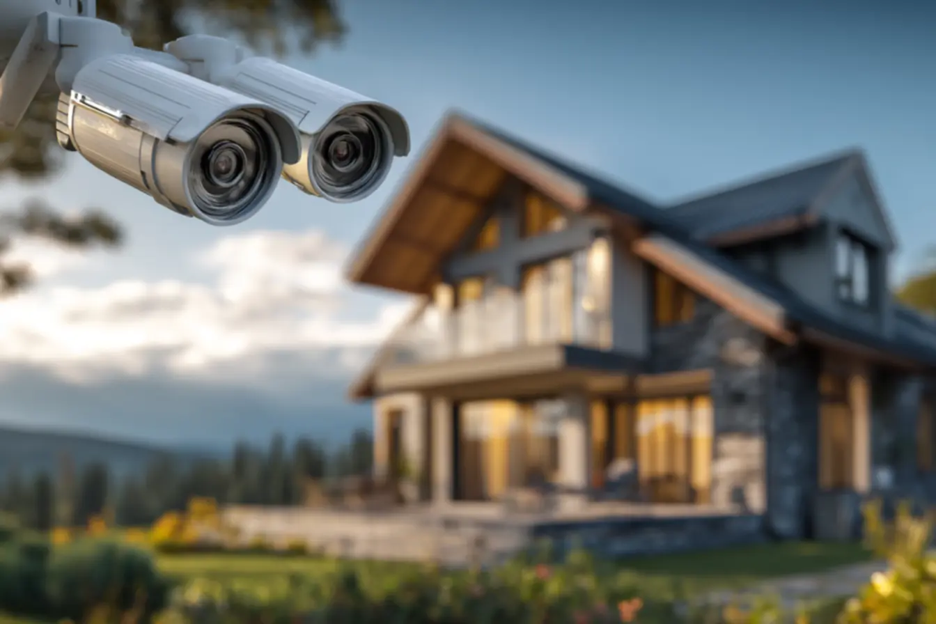 Mulher monitorando câmeras de segurança