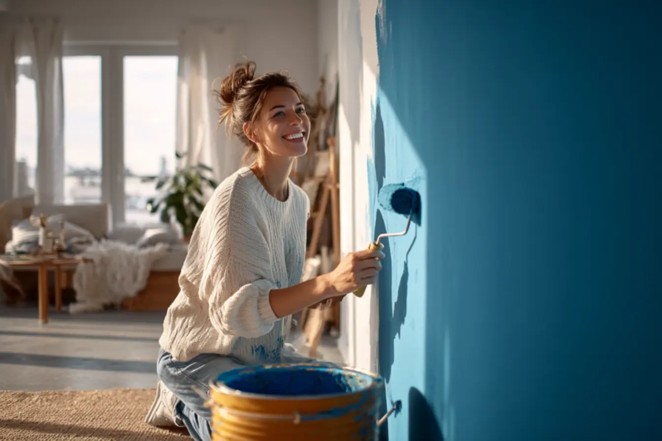 Escolha da tinta para pintar parede sozinho: acrílica ou epóxi.