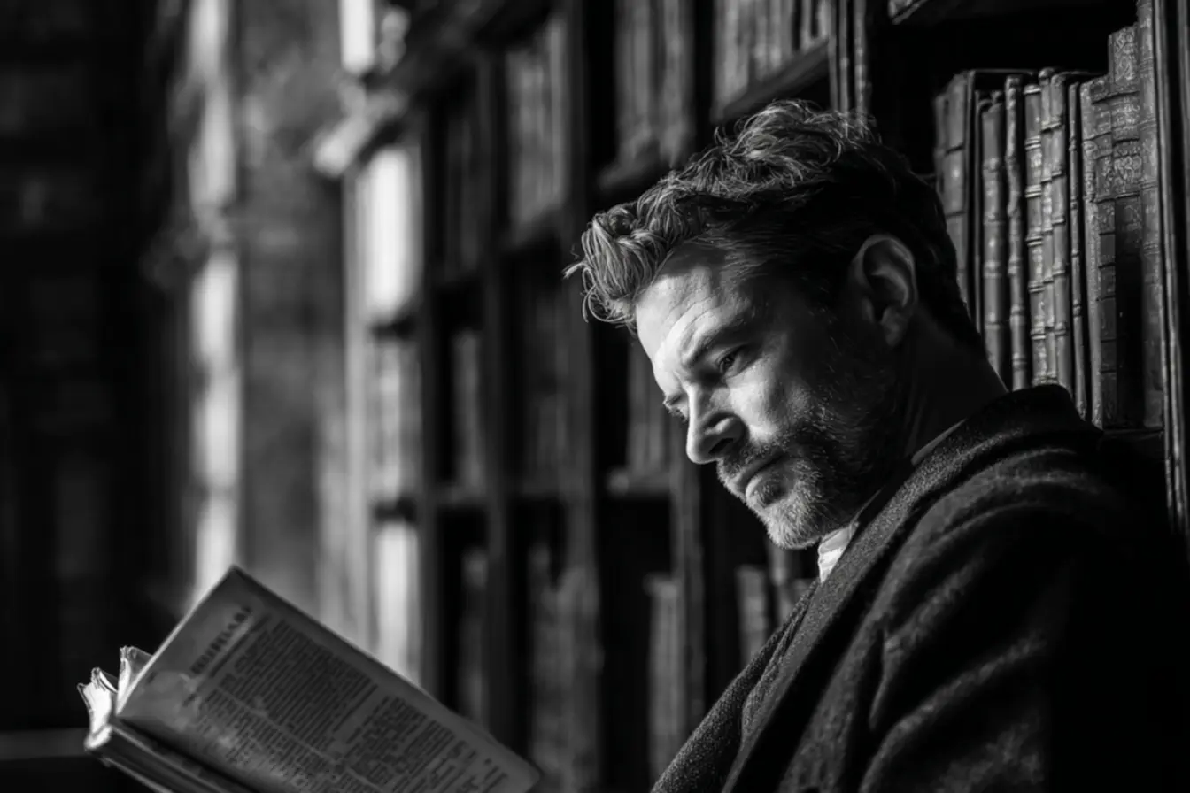Homem meditando em meio à natureza, praticando o estoicismo