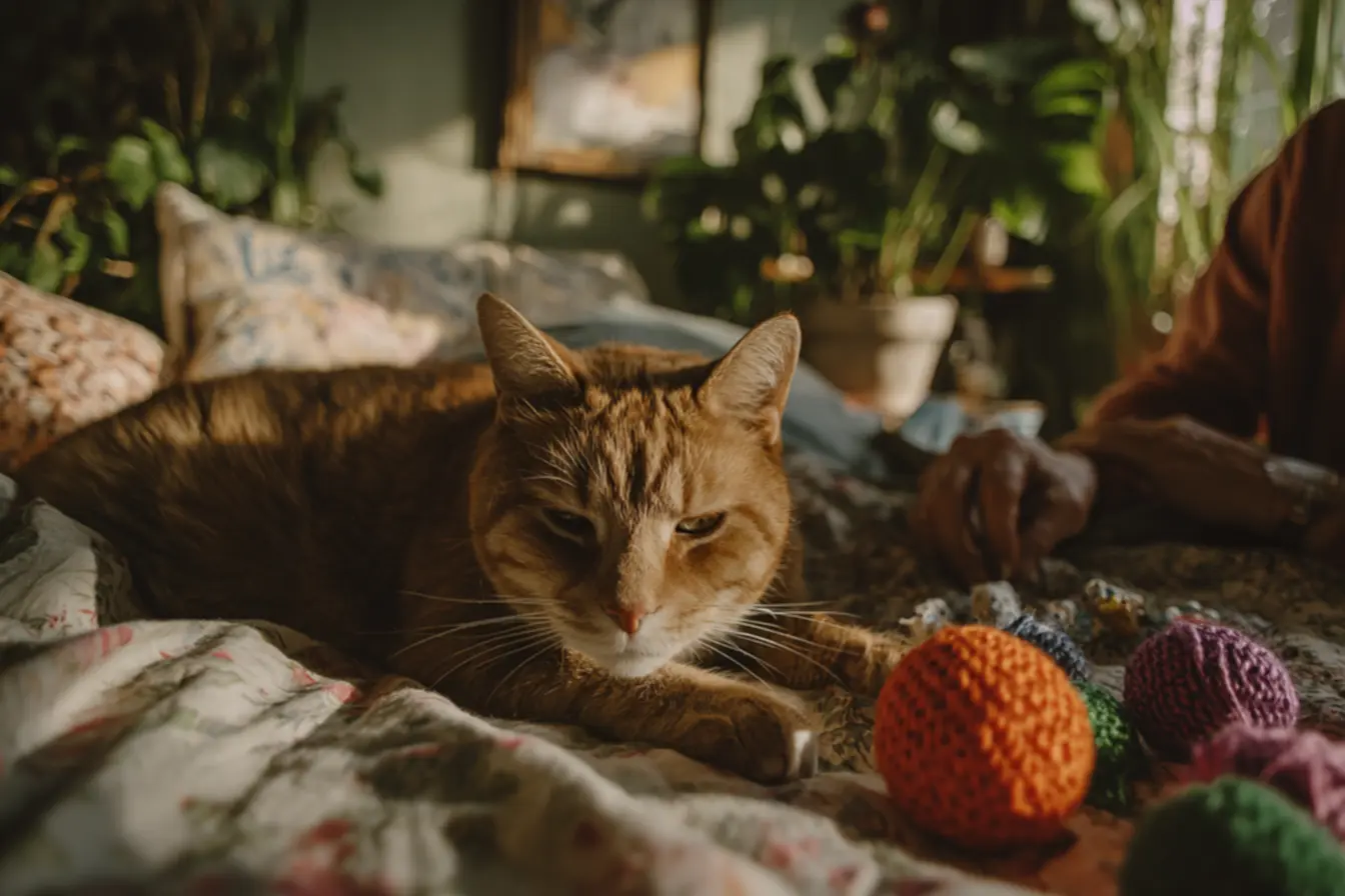 Veterinário cuidando de um gato