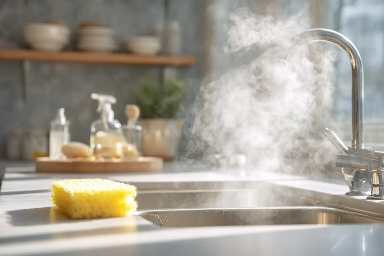 Água quente potencializa a ação dos produtos de limpeza