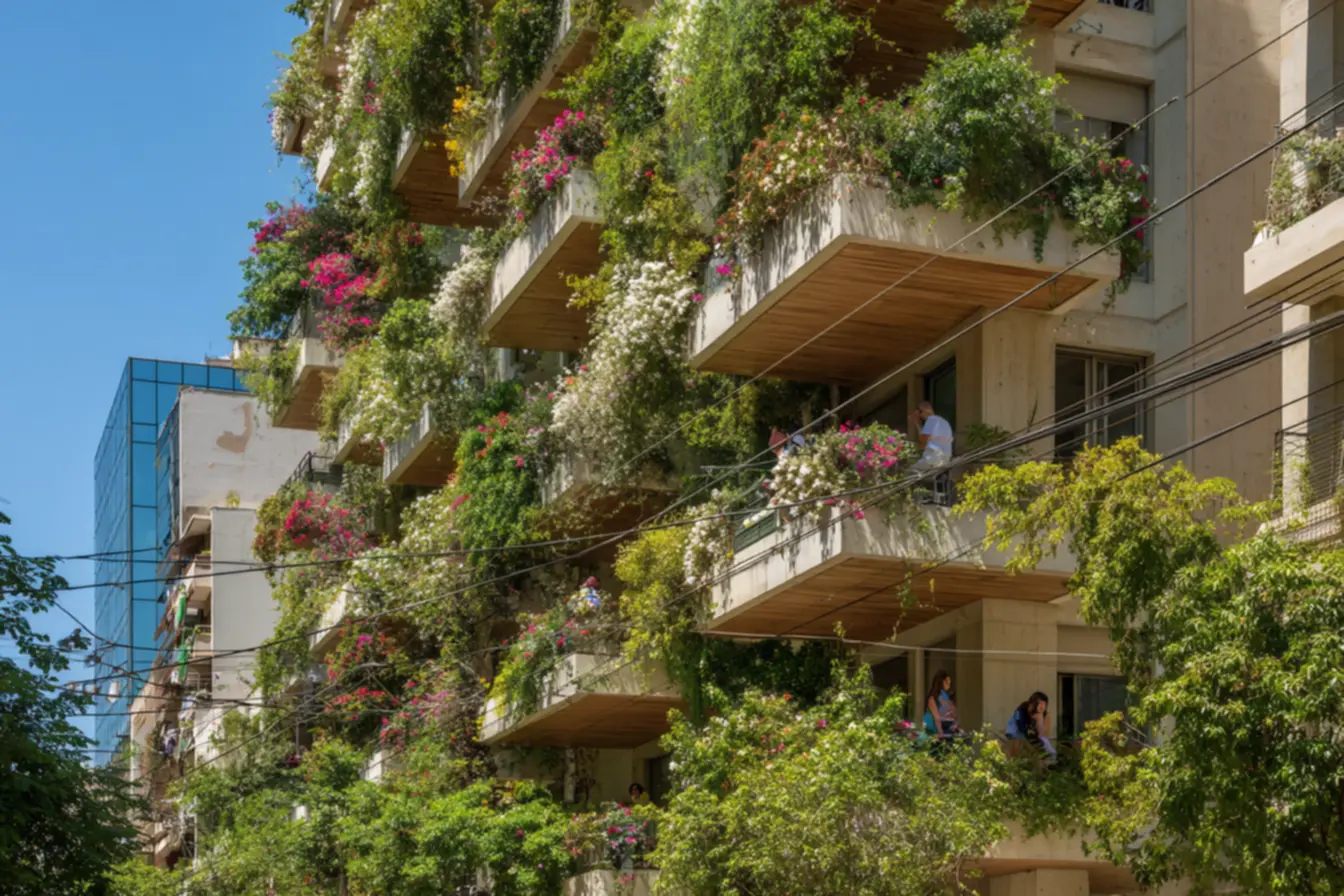 Varanda com plantas em apartamento