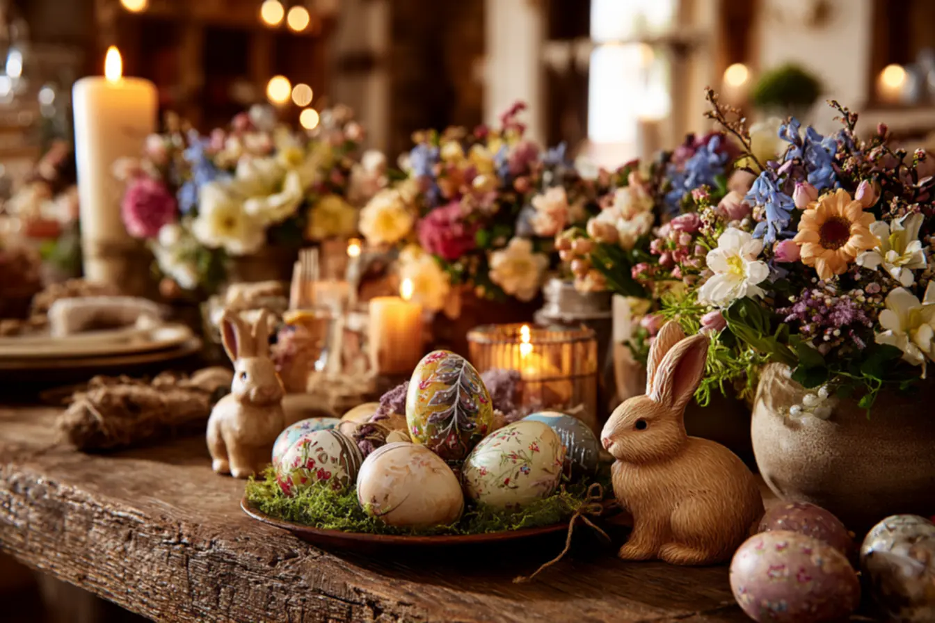 Coelhinhos de meia feitos à mão para decoração de Páscoa