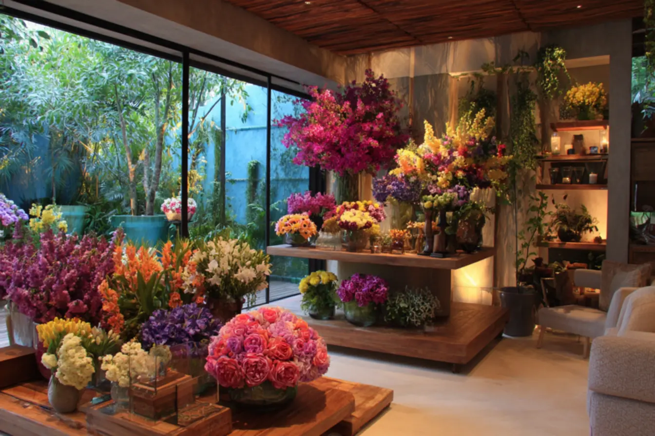 Vaso elegante valorizando arranjo floral