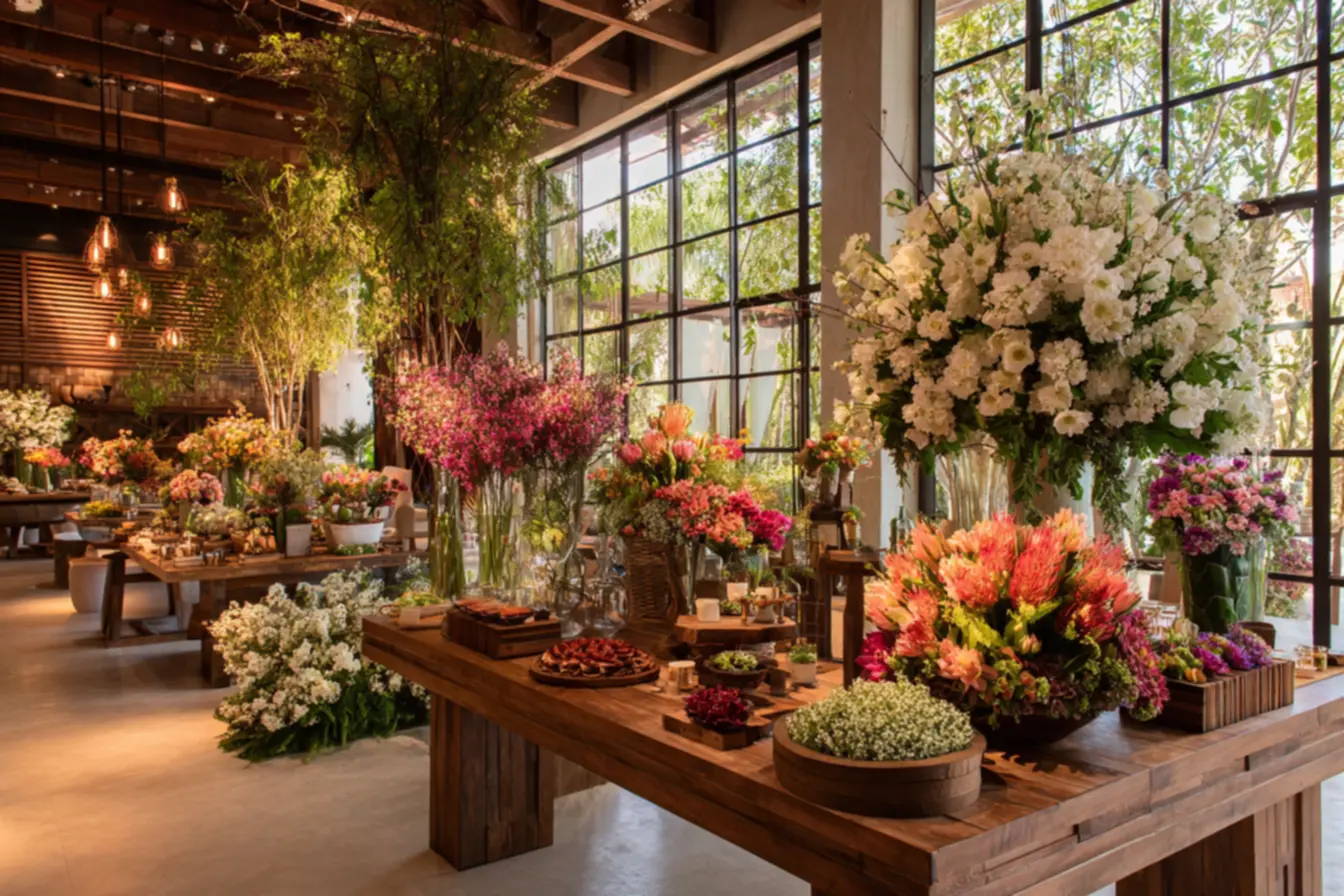 Arranjo simples de flores brancas para decoração