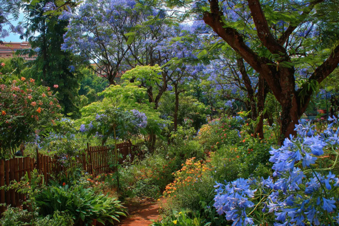 Macieira ornamental em jardim residencial