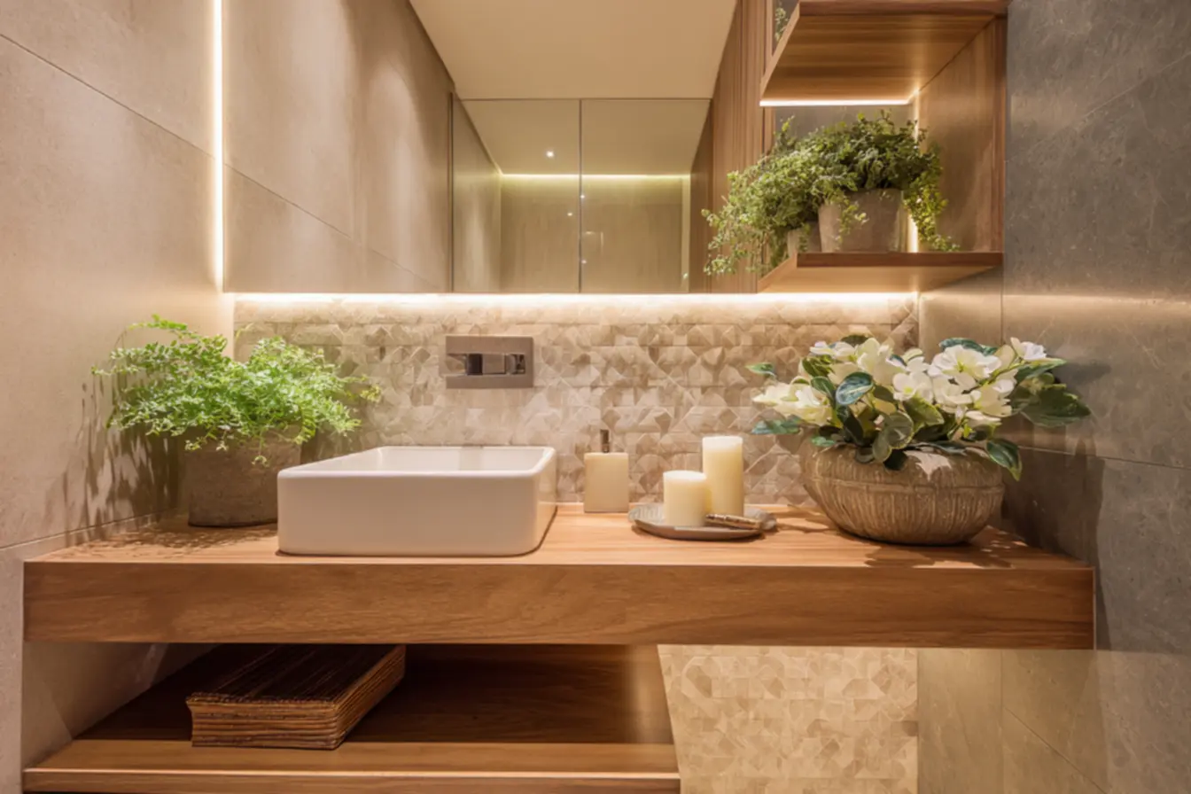 Box de banheiro moderna com design inovador