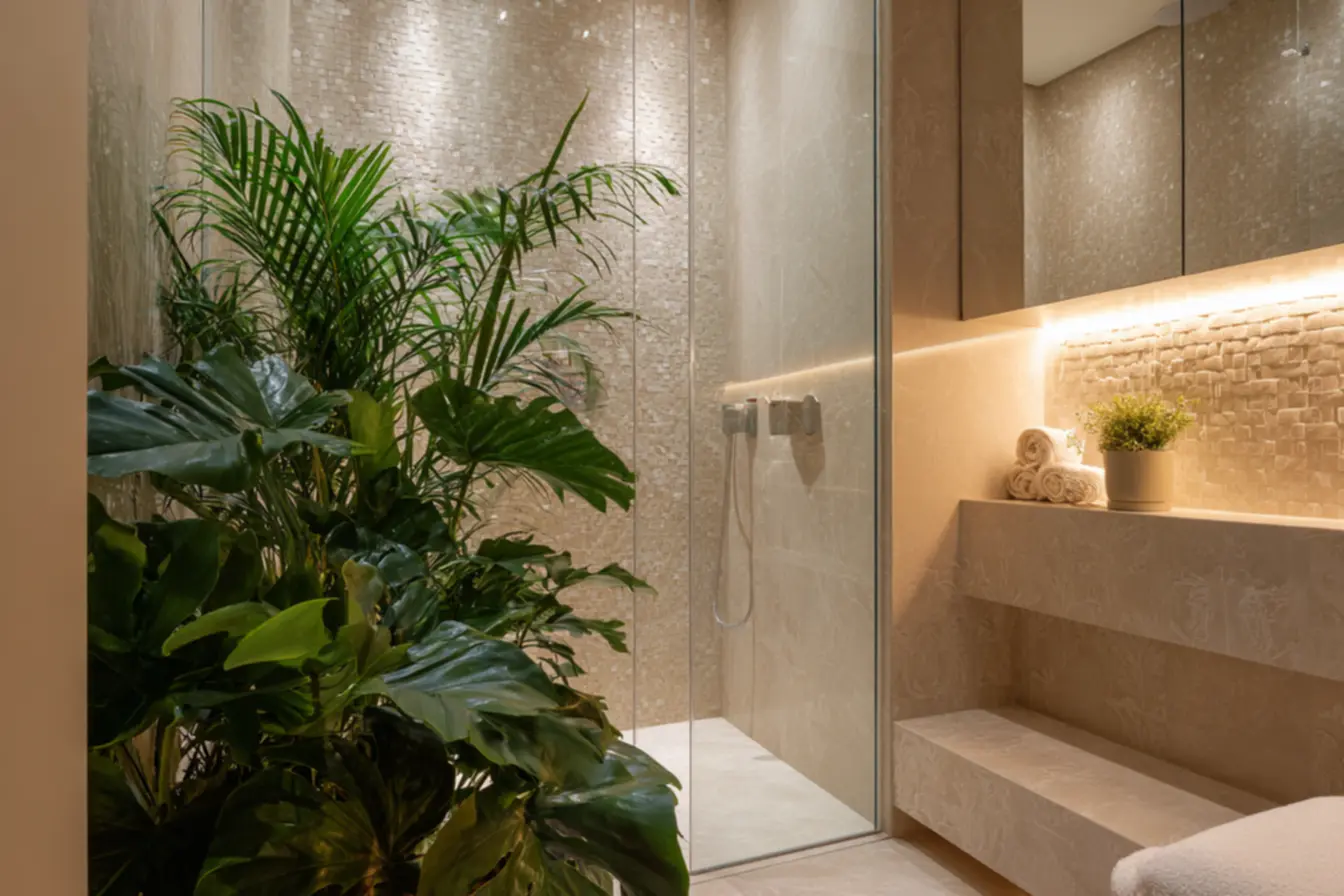 Tecnologia autolimpante em box de banheiro