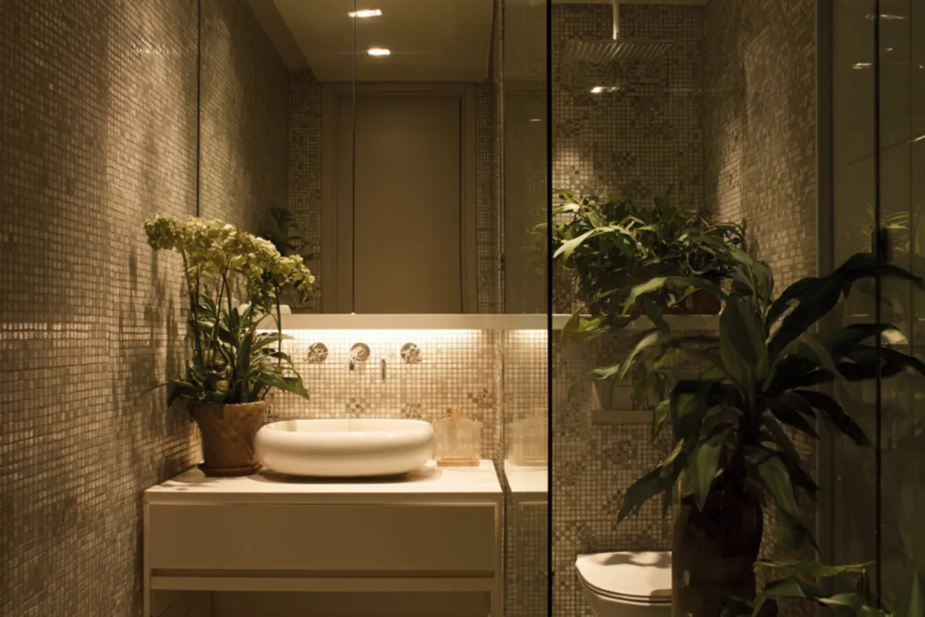 Box de banheiro com vidro que muda de opacidade