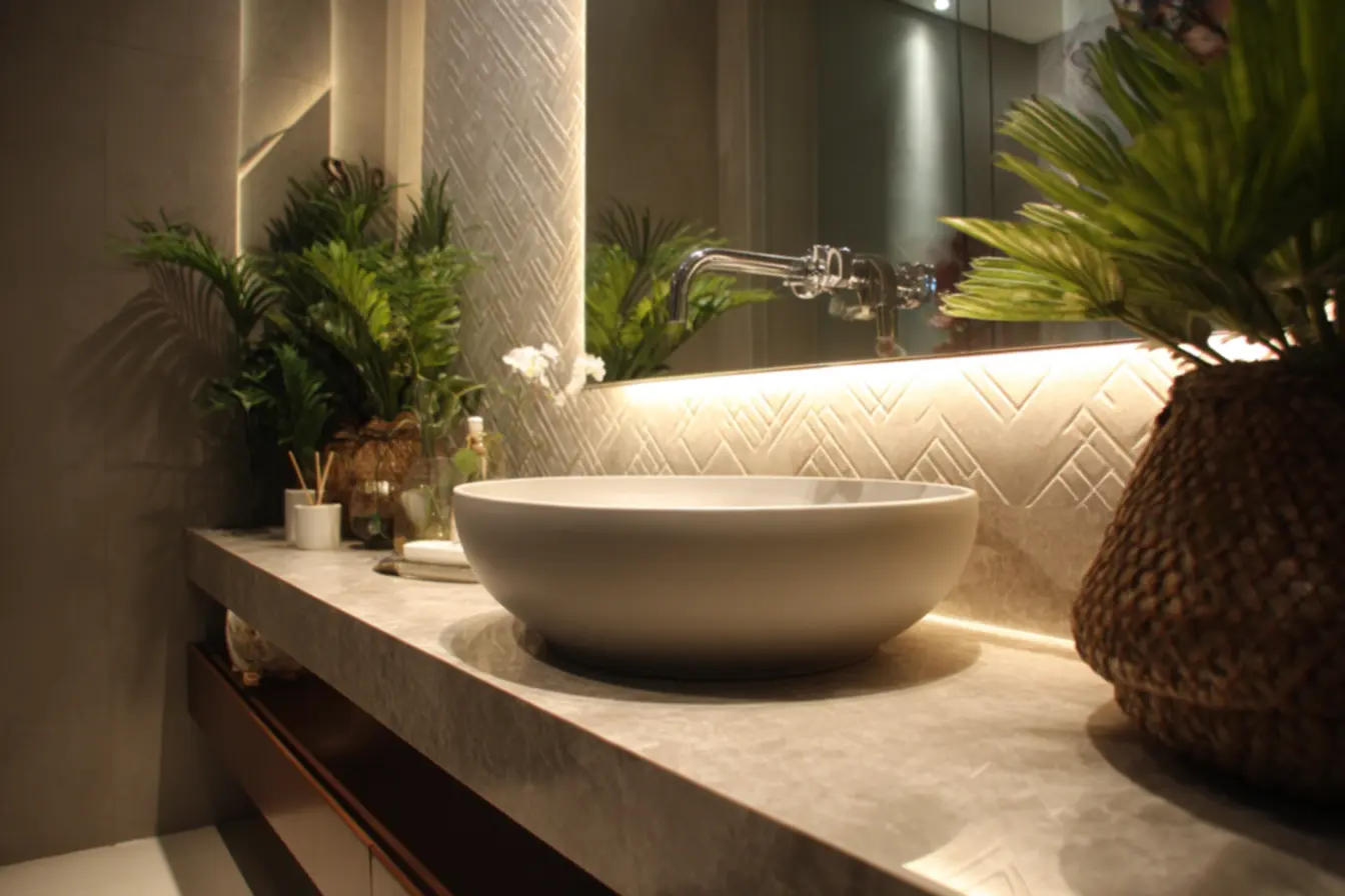 Nichos de banheiro de porcelanato branco