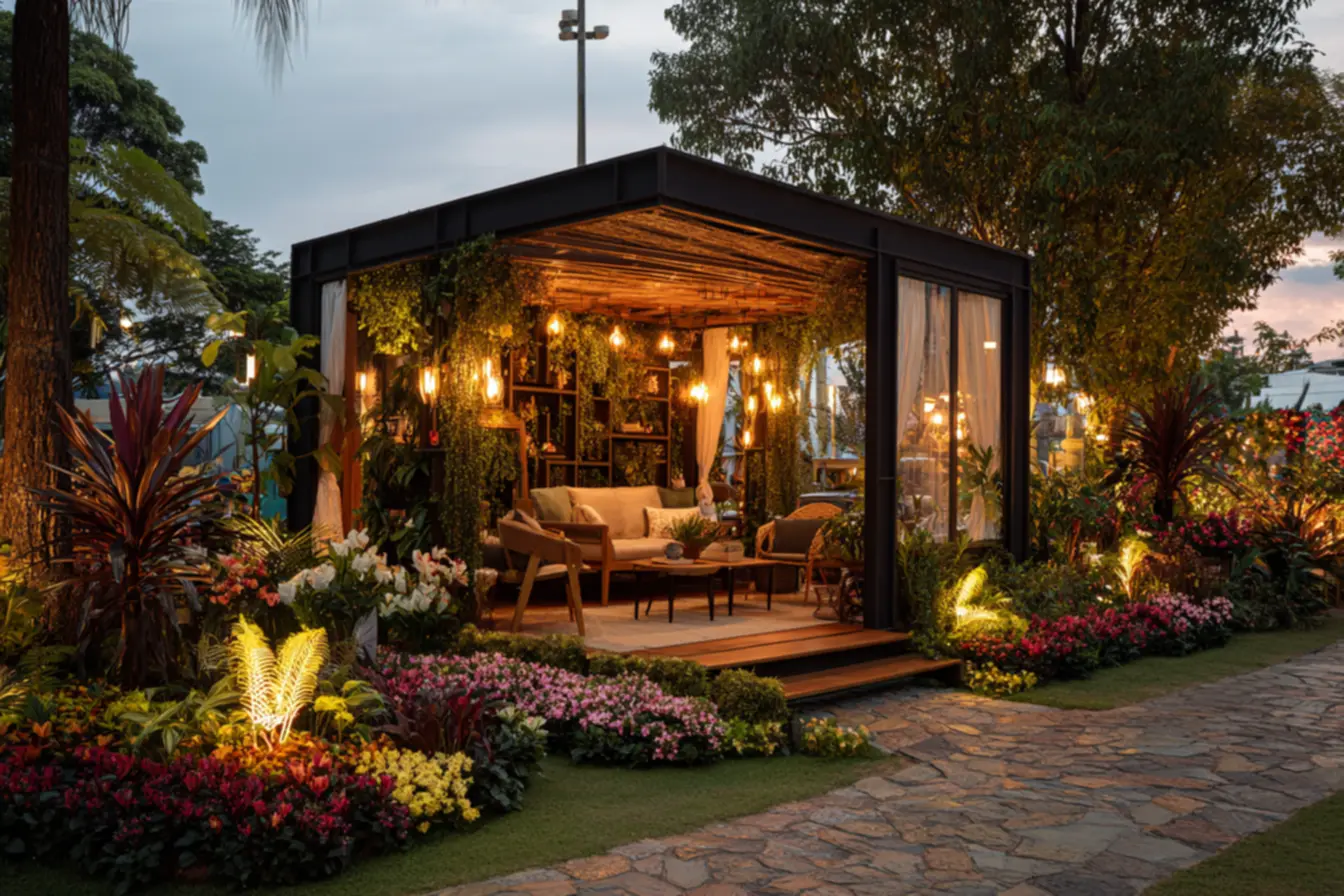 Cobertura de quintal moderna e elegante para áreas externas