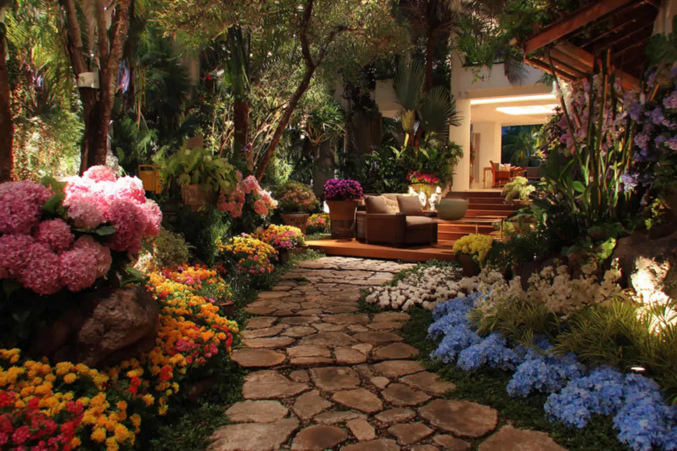 Jardim vertical moderno para casa com jardim