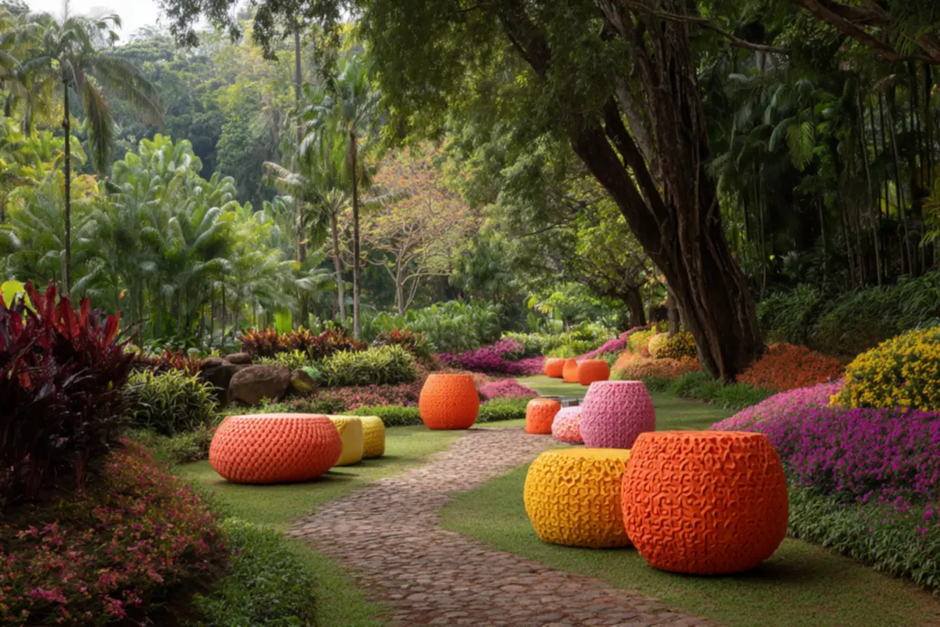 Design moderno de casa com jardim