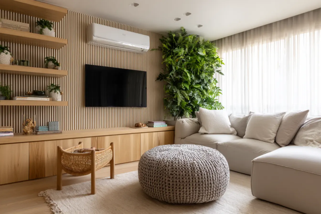 Iluminação estratégica para uma sala pequena e acolhedora