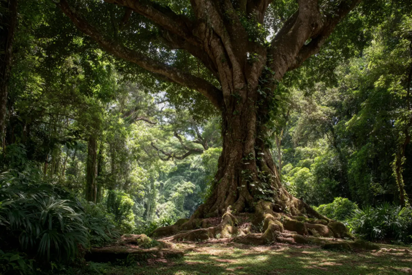 Árvores centenárias resistindo a tempestades e desafios