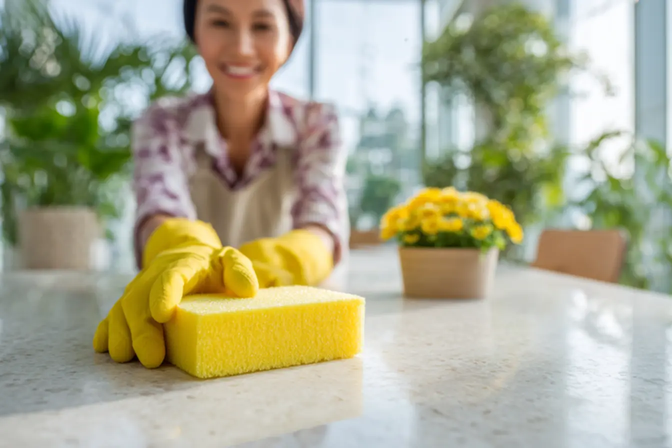 Ingredientes naturais como vinagre, bicarbonato e limão, demonstrando soluções de limpeza ecológicas. Soluções caseiras para quem diz Chega de limpar do jeito errado.
