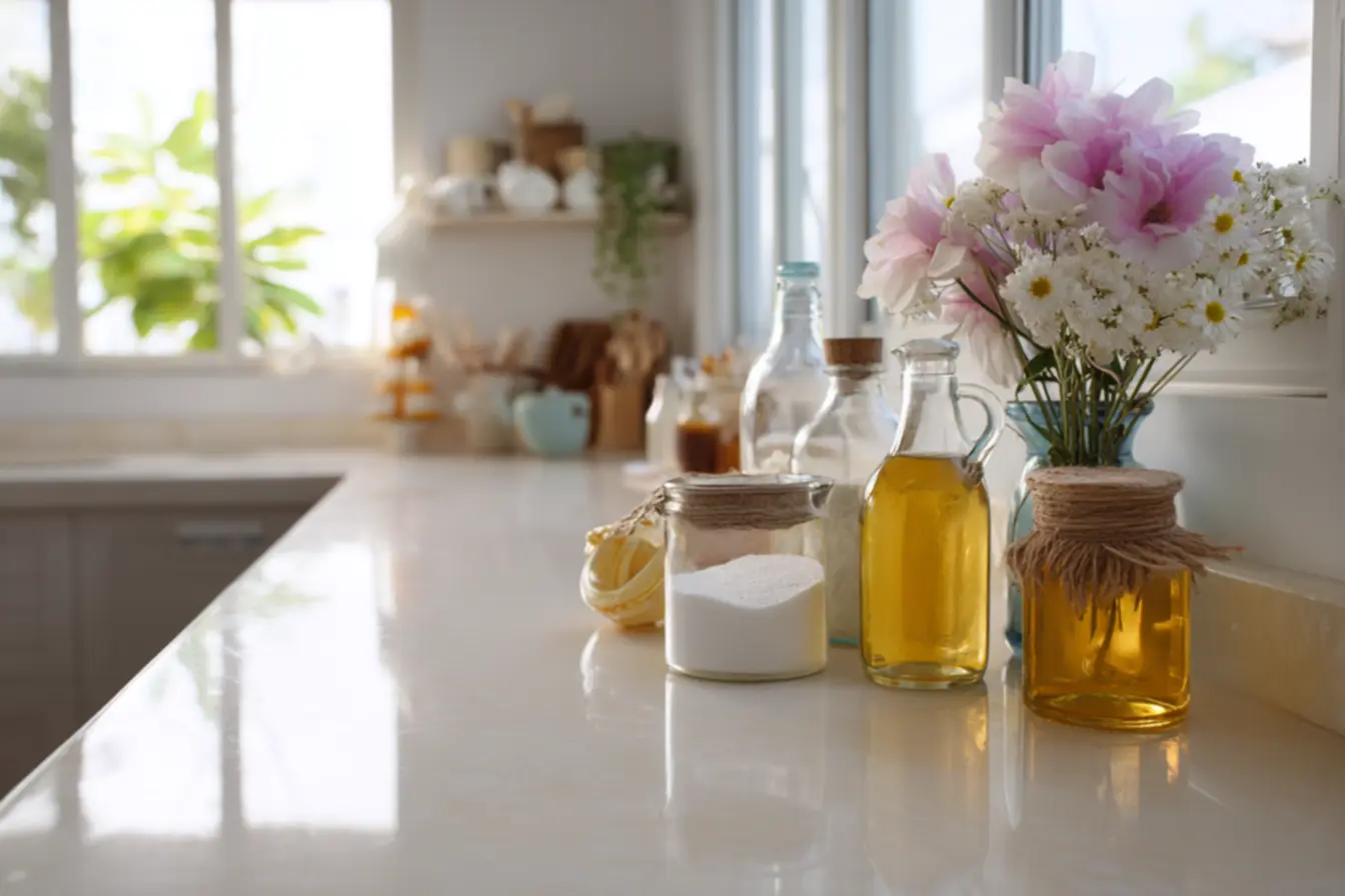 Casa limpa e brilhante com produtos sustentáveis, adeus produtos caros de limpeza.