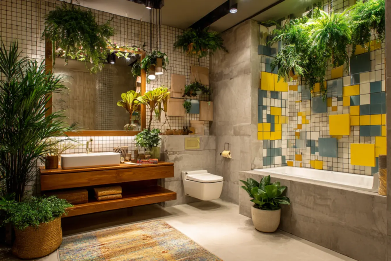 Marcenaria planejada em banheiro moderno com nichos embutidos, dizendo adeus banheiro sem personalidade