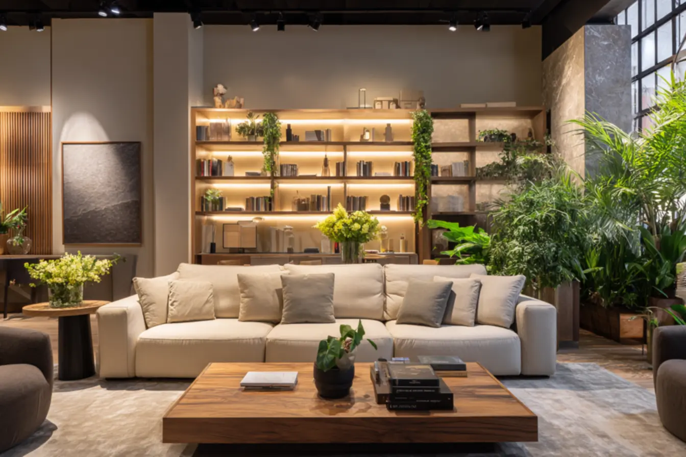 Mesa lateral inteligente em apartamento pequeno, mobiliário funcional para ambientes urbanos