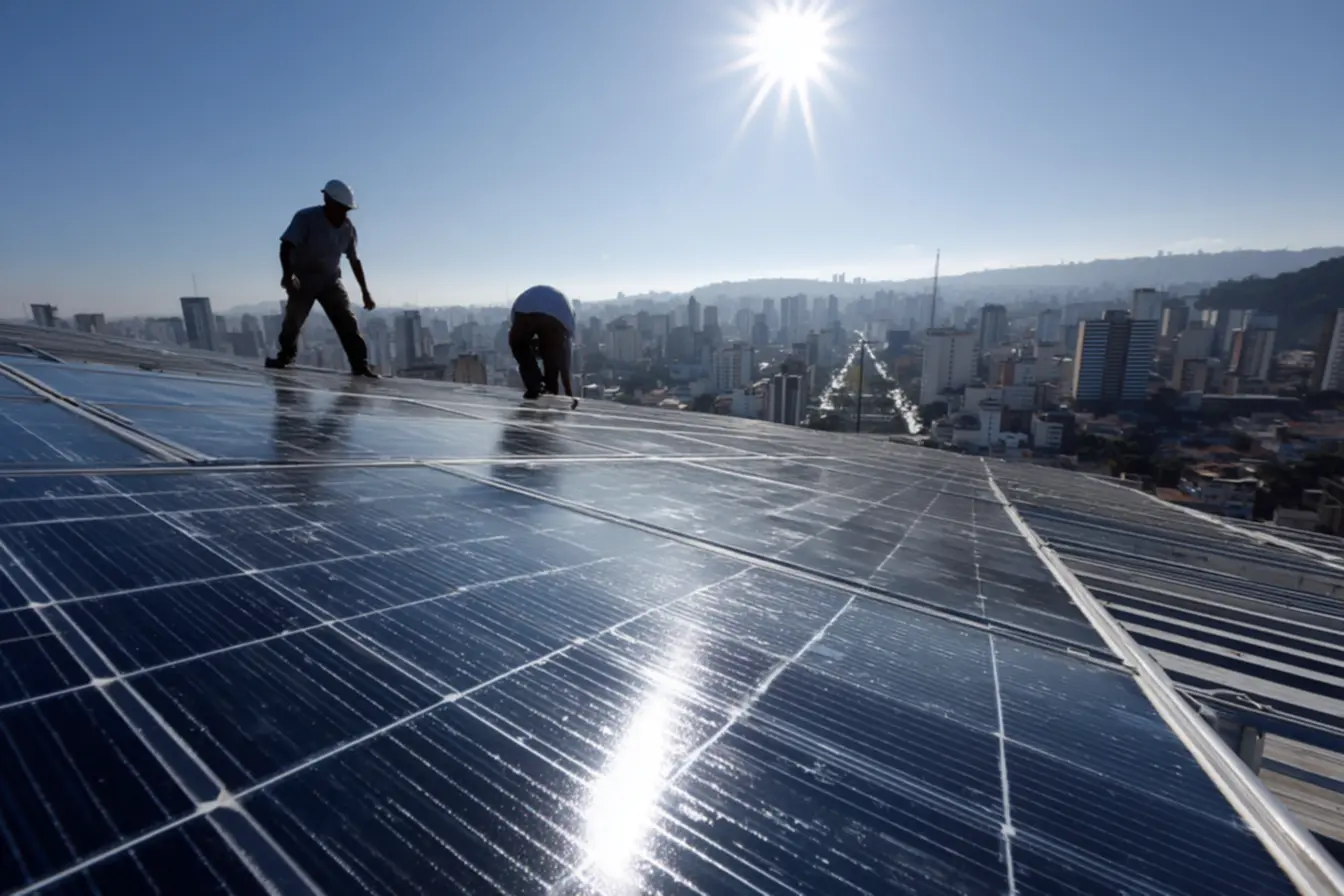 Dona Maria economizando com energia solar