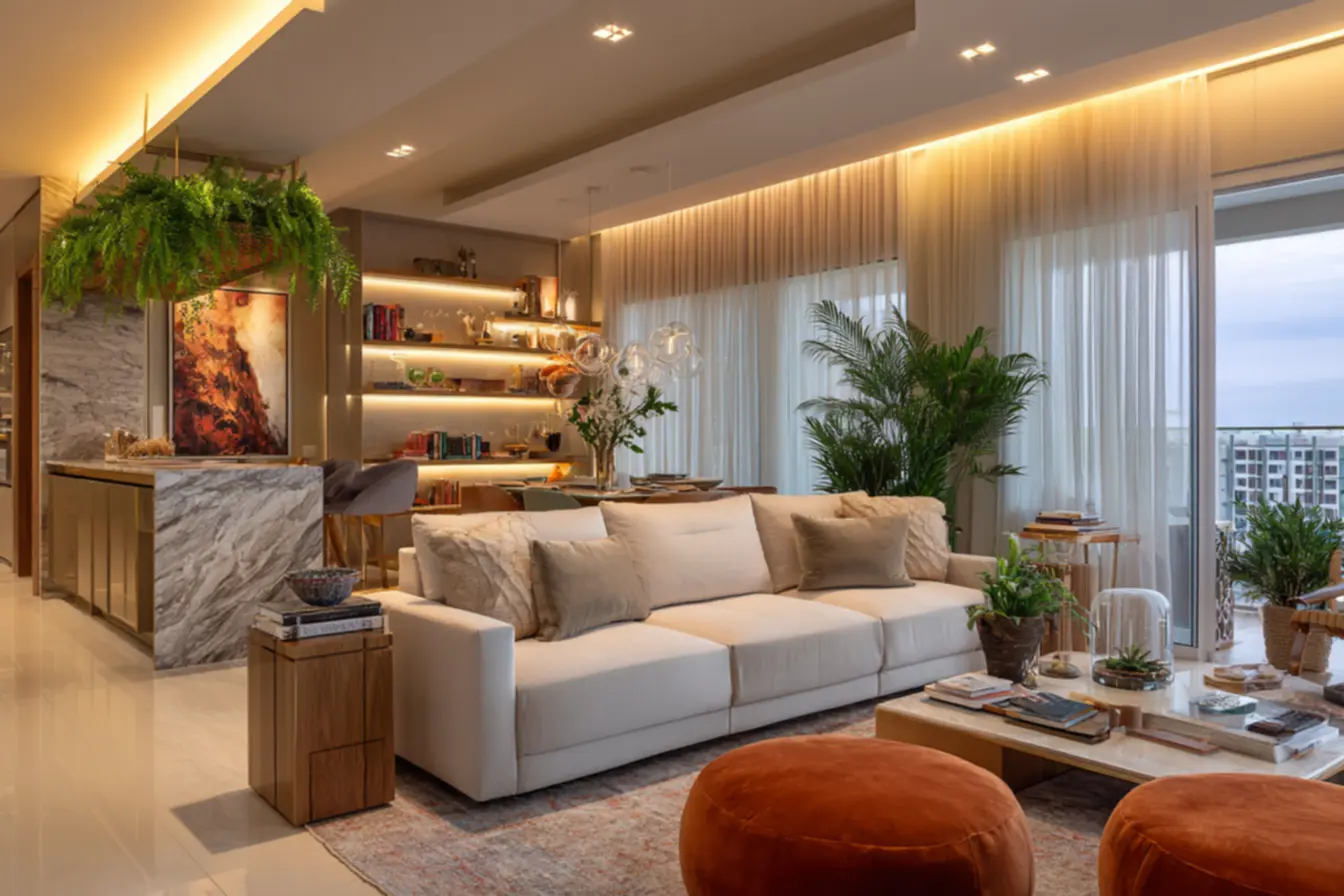 Tecnologia LED avançada para eficiência energética e personalização da luz.