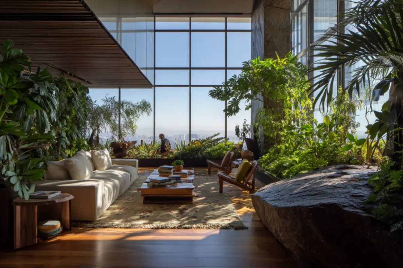 Escritório com design biofílico para aumentar a produtividade