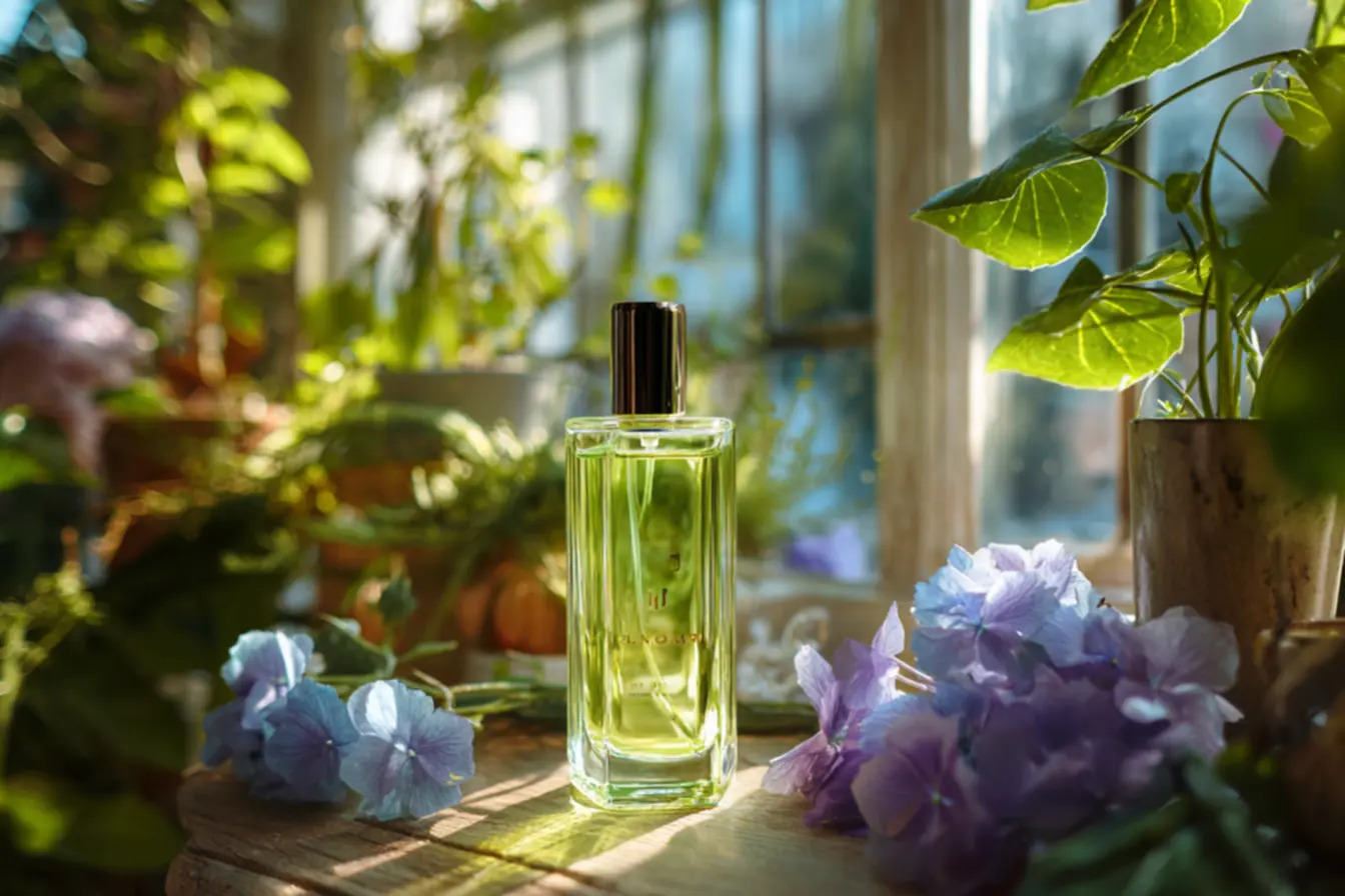 Frascos de óleos essenciais para fazer spray perfumado.