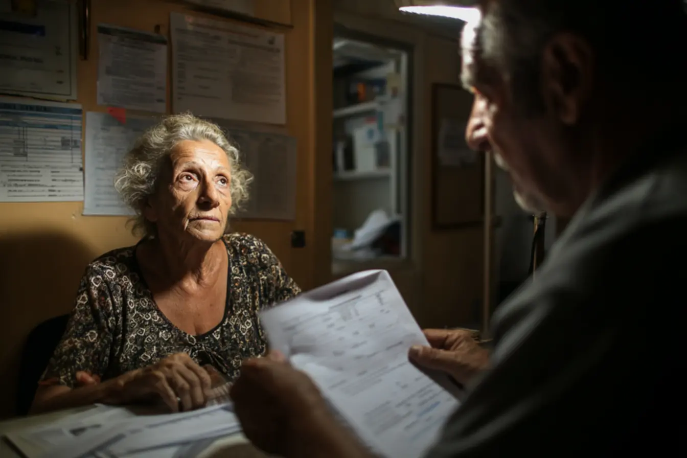 Idosos verificando informações sobre a prova de vida do INSS