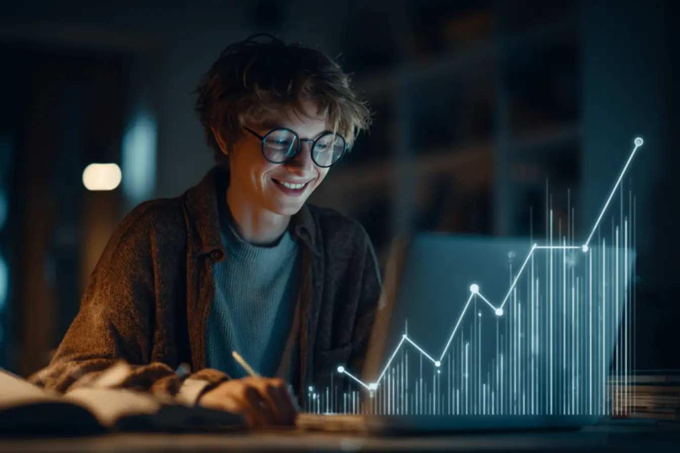 Mulher ensinando em curso online de sucesso