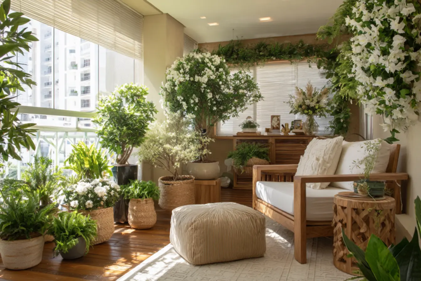 Colheita de frutas frescas em árvores de vaso