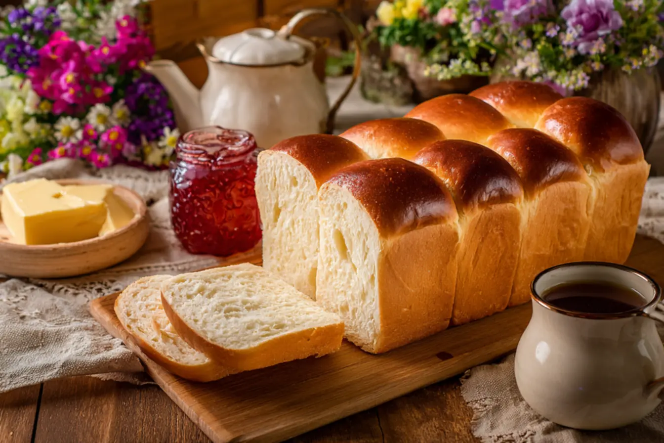 Pão de forma caseiro fofinho e dourado