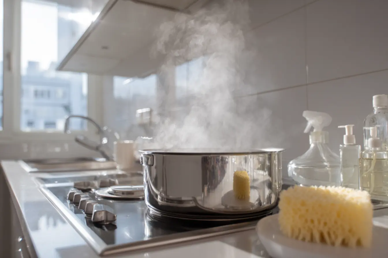 Limpeza com água quente remove gordura e sujeira