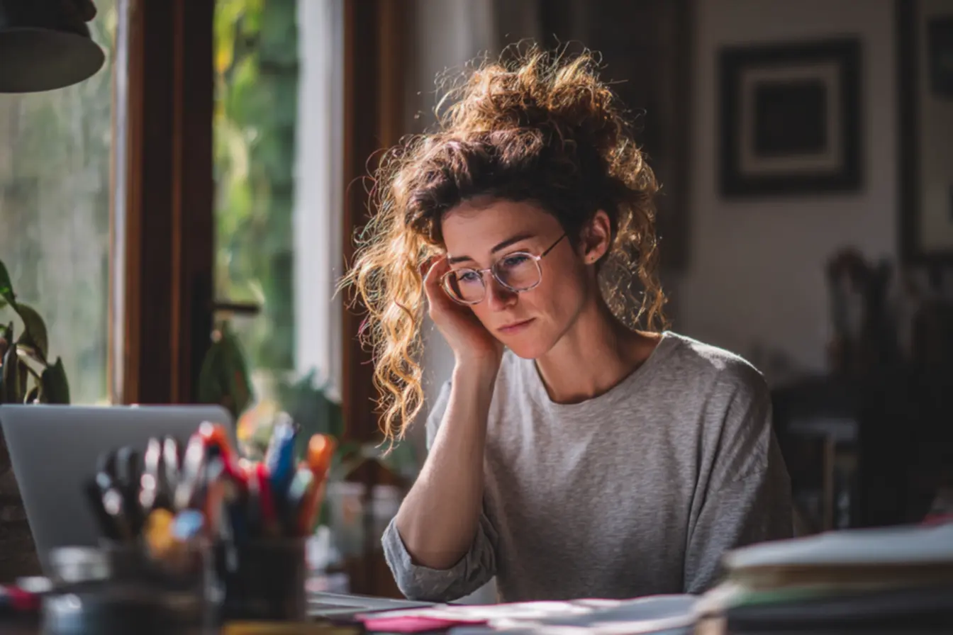 Mesa de trabalho organizada com fones de ouvido, simulando um ruído controlado para foco. Produtividade em ambientes de trabalho.