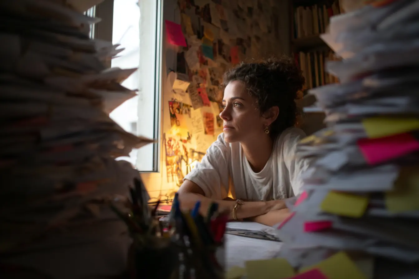 Muitas pastas digitais em uma tela, refletindo um sistema de organização complexo e pouco funcional