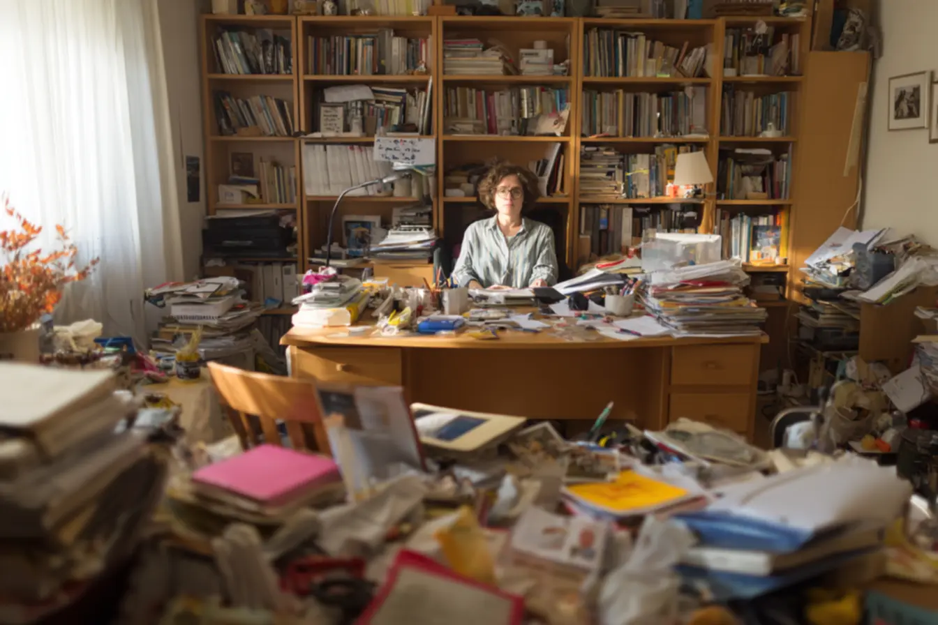 Canto aconchegante com luminária e plantas, exemplificando conforto e simplicidade no home office.