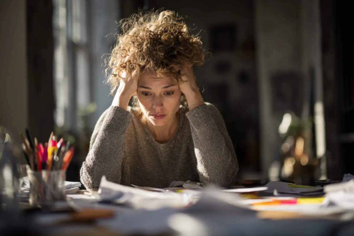 Pessoa arrumando a mesa de trabalho, um ato simples de organizar seu espaço que transforma a rotina
