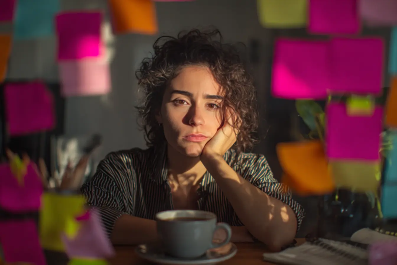 Caminho claro à frente, simbolizando a trajetória definida pela próxima ação. O pequeno padrão para parar de adiar é o seu guia.