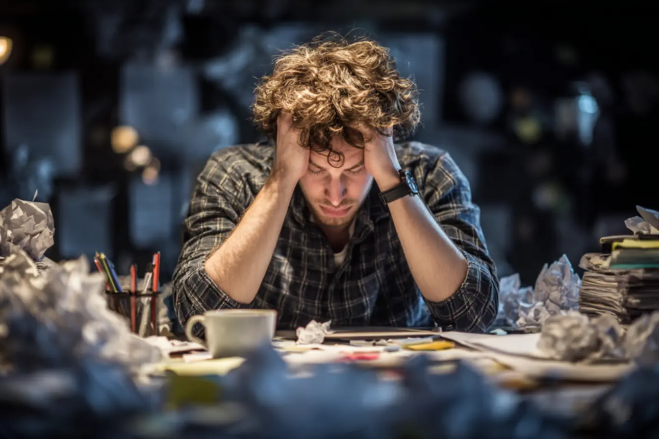 Mesa de trabalho organizada com computador e poucos itens essenciais, simbolizando um ambiente que promove o foco e a produtividade.